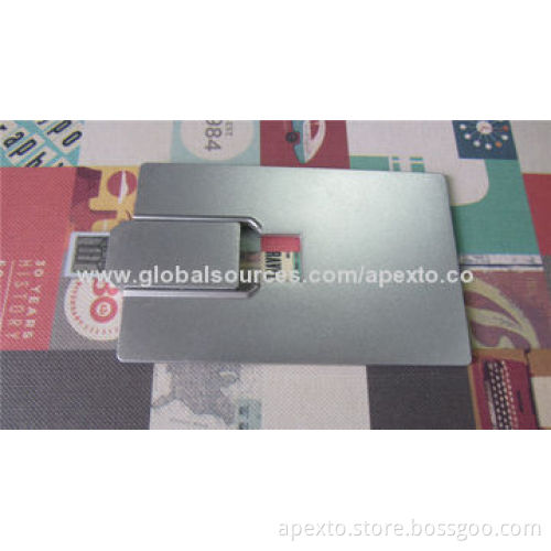 Card USB Flash Memory, Made of Silver Metal Material, Supports USB2.0 Interface
